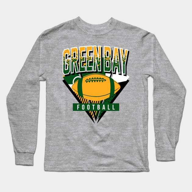 Green Bay Retro Football Gameday Long Sleeve T-Shirt by funandgames